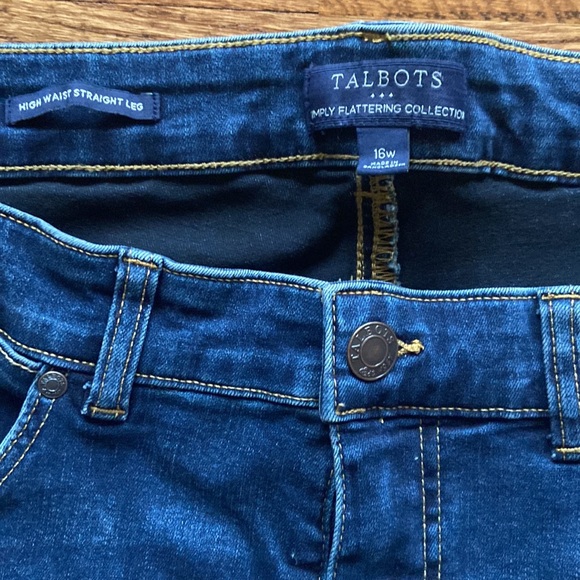Talbots high waist straight leg dark wash jeans stretch size 16w nice preloved - Picture 6 of 11
